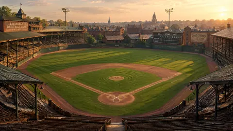 Historic Baseball Diamond at Sunset