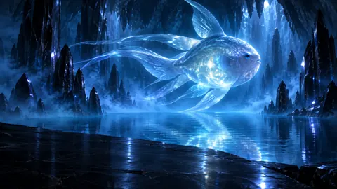 Glowing Moonfish in Crystal Cavern