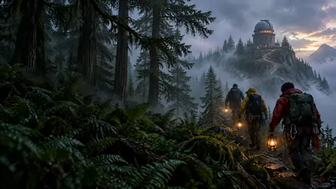 Mountain Scouts With Lanterns