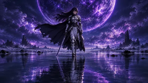 Armored Duelist Beneath Violet Planet