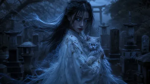 Japanese Banshee with Cat
