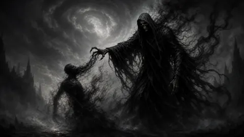 Skeletal Death Drawing Smoke