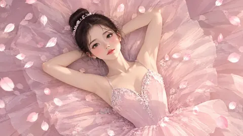 Ballerina Among Pink Crystals