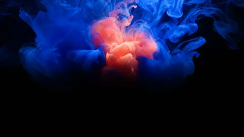 Cobalt And Coral Ink Plumes