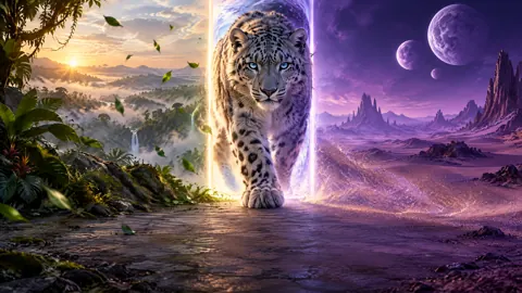 Snow Leopard Between Worlds