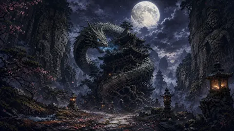 Stone Guardian Dragon at Pagoda