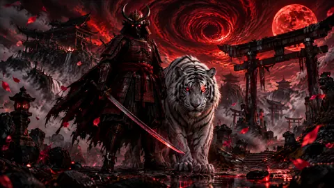 Horned Samurai and White Tiger