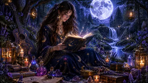 Young Witch Reading Grimoire