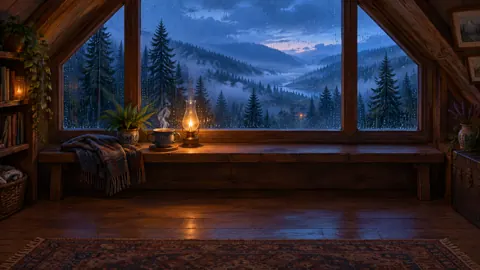 Cozy Attic Rain Window
