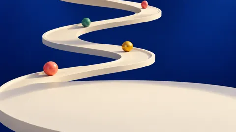 Colorful Spheres on Spiral Ramp