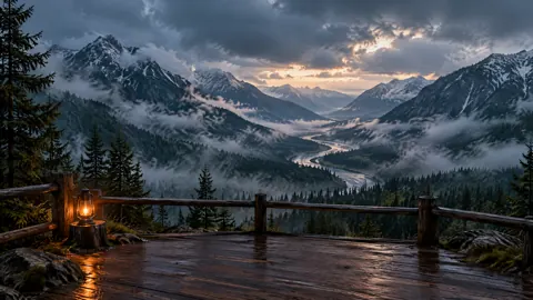 Lantern Above Misty River