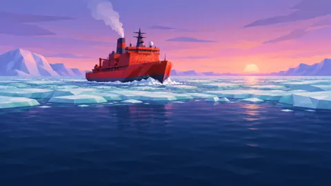 Vermilion Icebreaker at Sunset
