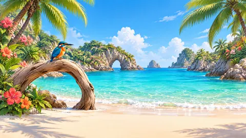 Kingfisher Above Tropical Cove