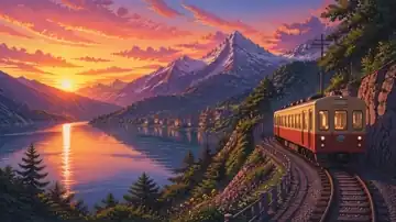 Sunset Alpine Curve live wallpaper