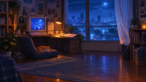 Sleeping Cat by Retro Computer