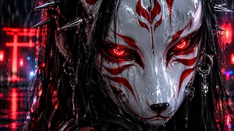 Cyber Gothic Kitsune Mask