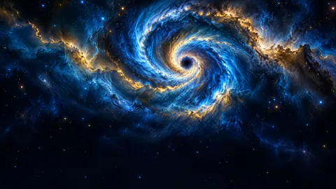 Blue Gold Spiral Nebula