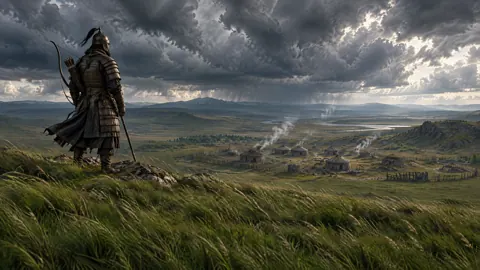 Steppe Scout Above Settlement