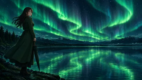 Woman by Aurora Lake