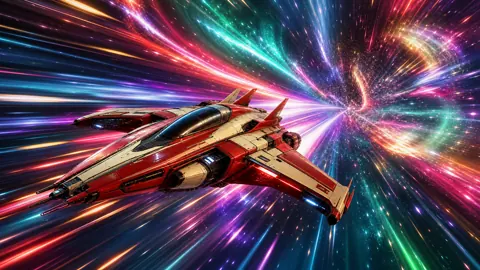 Spaceship in Hyperdrive Tunnel