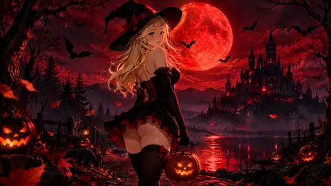Anime Witch With Jack-o’-Lantern
