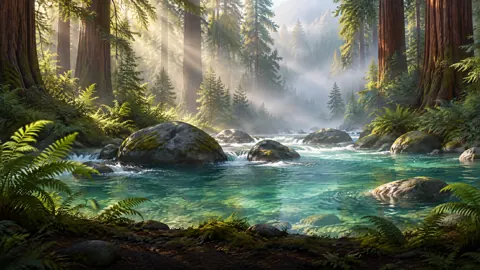 Jade River Through Redwoods