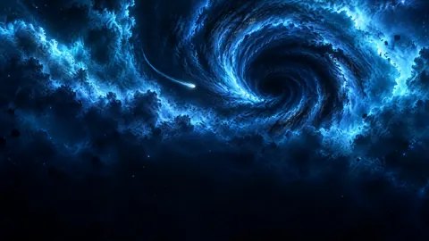 Blue Cosmic Vortex Comet
