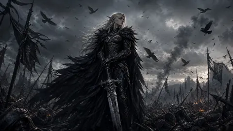 Elf Warrior With Raven Cloak