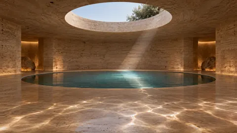 Travertine Bath With Skylight