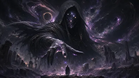 Hooded Cosmic God Reaching