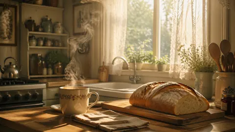 Morning Kitchen With Coffee