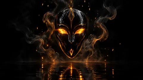 Obsidian Mask With Amber Eyes