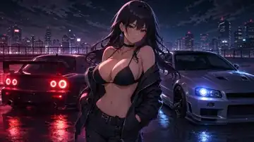 Neon Rooftop Racers live wallpaper