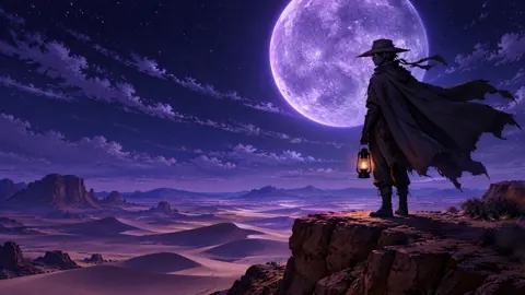 Desert Ranger Under Violet Moon