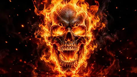 Flaming Skull Reflection