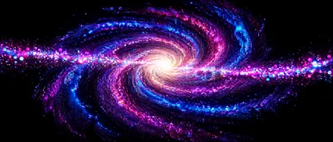 Neon Particle Spiral Galaxy