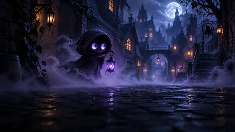 Hooded Reaper With Purple Lantern
