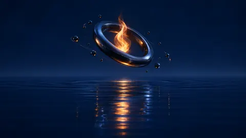 Floating Ring Above Blue Pool