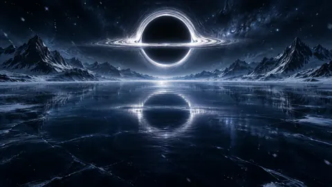 Black Hole Over Frozen Lake