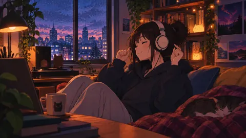 Lo-Fi Girl With Cats