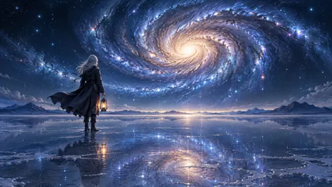 Silver-Haired Traveler With Lantern