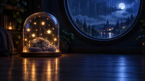 Sleeping Rabbit Under Star Dome