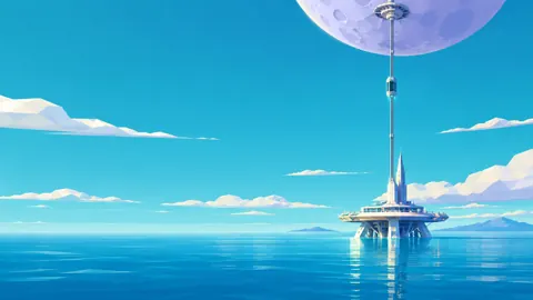 Orbital Elevator to Lavender Moon