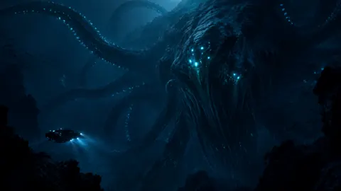 Giant Bioluminescent Creature Submersible