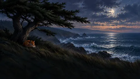 Sleeping Fox by Moonlit Waves