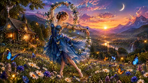 Fairy Ballerina Among Wildflowers