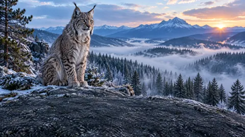 Eurasian Lynx at Sunrise