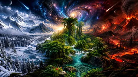 Three Worlds Under Galaxy