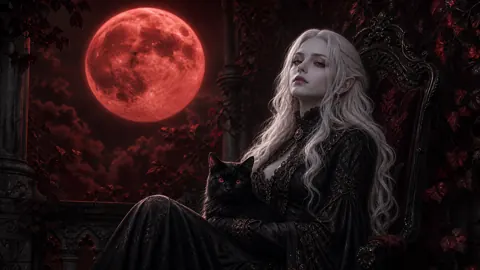 Albino Vampire With Black Cat