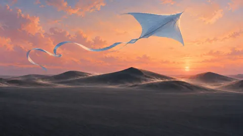 Stingray Kite Over Dunes